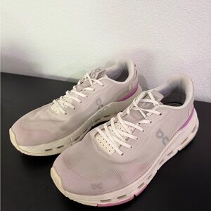 On Running Women's Pale Pink & White Cloud Athletic Sneakers